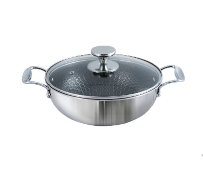 Picture of Kiam 24CM Tri Ply Honeycomb Stainless Steel Karai INDUCTION BOTTOM Multicolor
