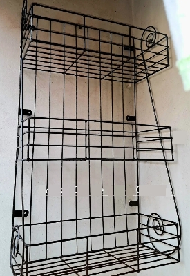 Picture of 1PC Modern Kitchen Rack 3 Layer, Square Wall Hanging, Easy to Install, Organize Accessories 32 / 8 / 18 Inches Multicolor