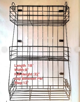Picture of 1 PC Modern Kitchen Rack 3 Layer, Square Wall Hanging, Easy to Install, Organize Accessories 32 / 8 / 18 Inches Multicolor