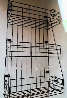Picture of 1 PC Modern Kitchen Rack 3 Layer, Square Wall Hanging, Easy to Install, Organize Accessories 32 / 8 / 18 Inches Multicolor