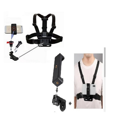 Picture of Chest Mount Strap for Mobile Smartphone and Action Camera video Vlogging -Black