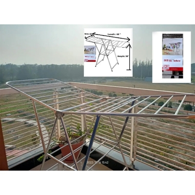 Picture of Heavy S.K.B SS Foldable Clothes Drying Rack Dryer ( FULL SS )(H)37 (L)62(W) 22 -Silver