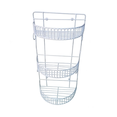 Picture of Buy 1 Get 1 Free 3 Step D Shape Wall Hanging Rack For Kitchen , Home , Office , Toilet -White