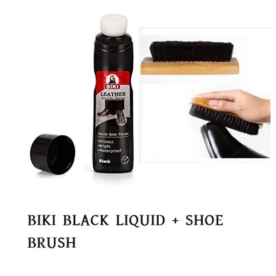 Picture of Trendsetter -Upscale Living -Biki Black Liquid Shoe polish + Shoe Brush for shoe Polish for shining shoe- Inventive Choice -Black