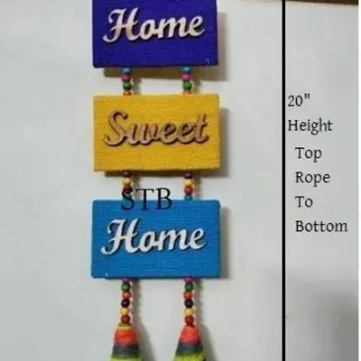 Picture of Handicraft Home Decor wall hanging ("Home Sweet Home") Jute Material -Multicolor