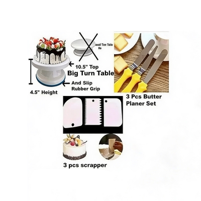 Picture of Big Turn Table 7P Combo 7Pcs/Set Cake Rotary Table Set DIY Pastry Accessories Cake Stand Turntable Decorating Baking Tool -Multicolor
