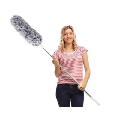 Picture of Microfiber Duster with Extension Pole, Extra Long 100 inches, Scratch-Resistant Cover, Bendable, Washable, Dusters for Cleaning Roof, High Ceiling, Fan, Furniture -Ash