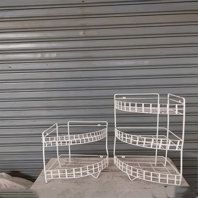Picture of 3+2 Layer Corner Shelf 2 Pcs Rack Multi-Layer Rack Storage Organizer Metal Shelves Shelf Holder -White