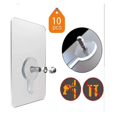 Picture of Hook Non Marking Screw 10Pcs Punch Free Wall Stickers Home Seamless Nail With Nut And Nut Cap