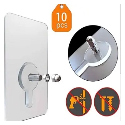 Picture of Hook Non Marking Screw 10Pcs Punch Free Wall Stickers Home Seamless Nail With Nut And Nut Cap