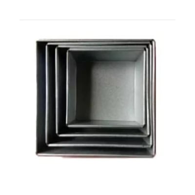 Picture of 4Pcs Square Shape Cake Mold,  Pudding And More, Oven Proof Cake Pan Set 5,6,7,8 inches sizes -Silver