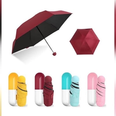 Picture of Capsule Umbrella with Folding Cute Capsule Case - 7" Mini - Multicolor