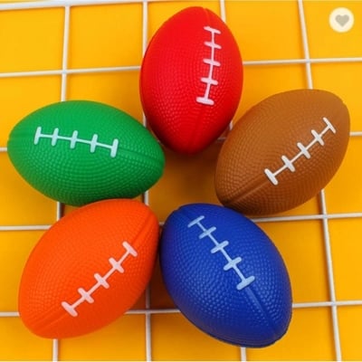 Picture of Rugby Ball Squishy Stress Relief ( 4 Pcs ) - Multicolor