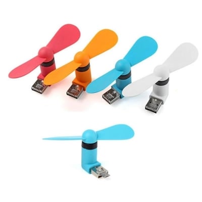 Picture of 2 in 1 Micro USB OTG Mini Portable Fan for Android Smartphone - Multicolor