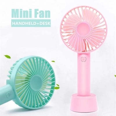 Picture of New Mini Rechargeable USB Charging Portable Handheld 3 Gear Speed Desktop Fan - Multicolor