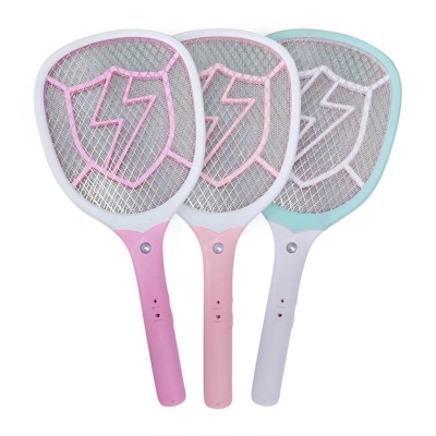 Picture of Electronic Mosquito Rechargeable Bat with Bright Led Light Insect Killer Swatter with Charging Cable - Multicolor