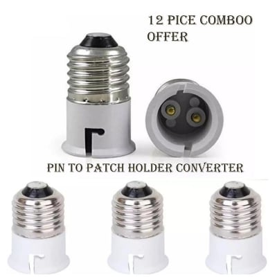 Picture of Bulb Base Socket Holder Converter (Pin To Pass)-12 PCS Combo - Multicolor