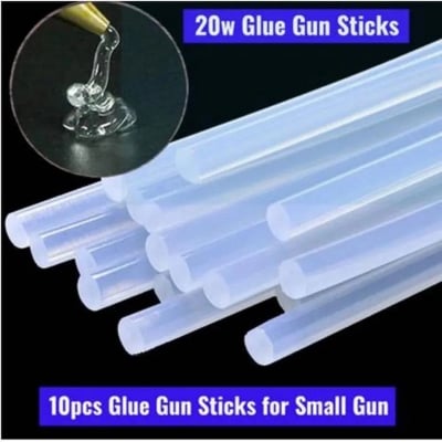 Picture of Glue Sticks for 20W Glue Gun - Small Size - 10pcs | Versatile Adhesive Solution for Crafting and DIY Projects - White