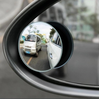 Picture of Blind Spot Mirror for Car Outside Auxiliary Mirror Rearview Mirror Sticky Convex Wide Angle Parking Reversing Rear View Mirrors 2 pc - Black