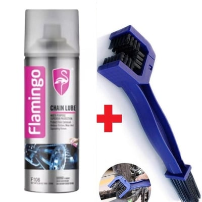 Picture of Chain Cleaning Brush & Flamingo Chain Lube 220 ml