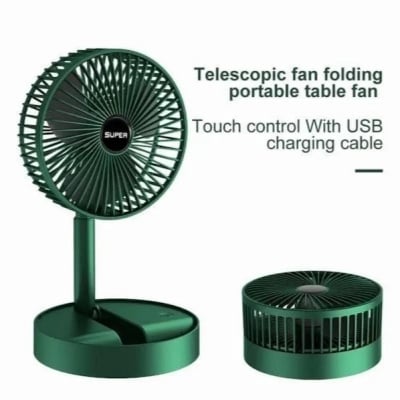 Picture of Portable Fan USB Rechargeable Foldable Table Desk Fan Telescopic Floor 3 Speeds - Multicolor