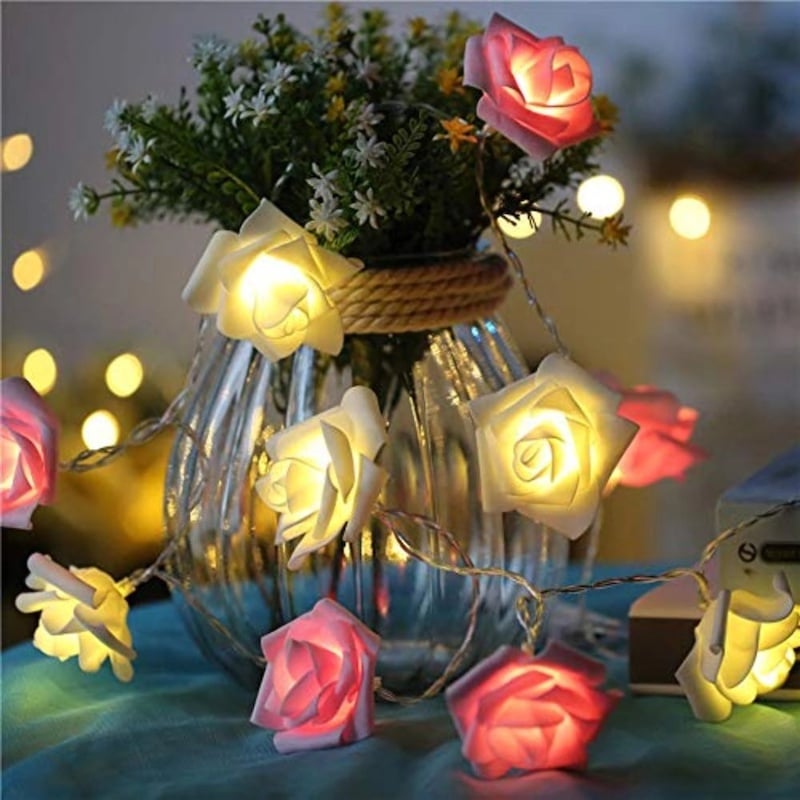 Picture of Decorative Fairy Lights Rose Flower shape - Multicolour - Room Decoration Light - Room Decoration Light - Fairy Lights- Gold