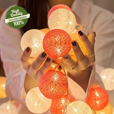 Picture of LED Colorful Cotton Ball LED String Lights - Multicolor