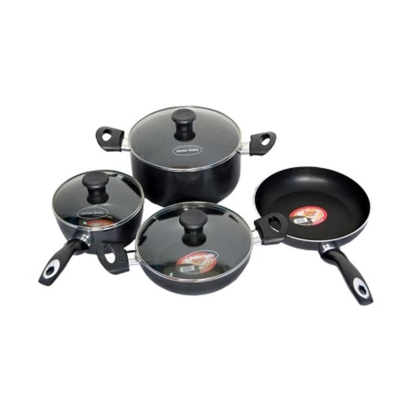 Picture of Non Stick 7 Pieces Cookware Set - Black and Ash - Multicolor