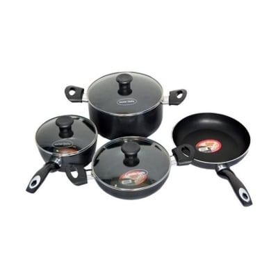 Picture of Non Stick 7 Pieces Cookware Set - Black and Ash - Multicolor