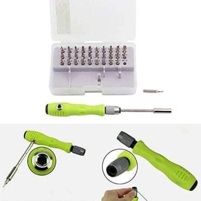 Picture of Multi Functional 32 in 1 Precision Handle Mini Screw driver set Mobile Phone Watch Laptop Repair Kit Tools Household Accessories Replace 31 in 1 - Multicolor