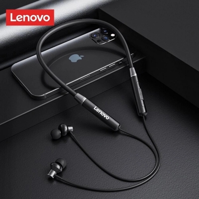Picture of Lenovo HE05 Wireless In-Ear Neckband Earphones - Black - Black