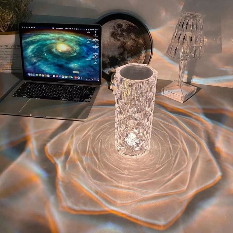 Picture of Rose Diamond Table Lamp RGB Atmosphere Light USB Charging Torch Lamp 16 Colour - Multicolor