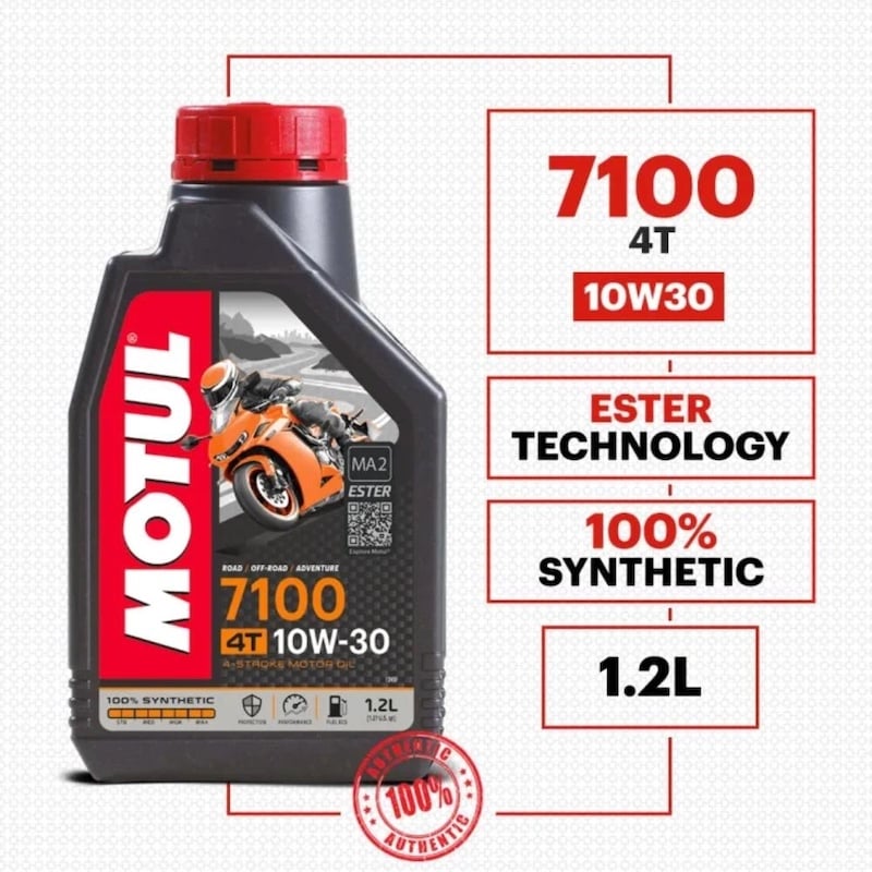 Picture of MOTUL 7100 4T Synthetic 10W30 Motor-cycle Engine Oil 1.2L