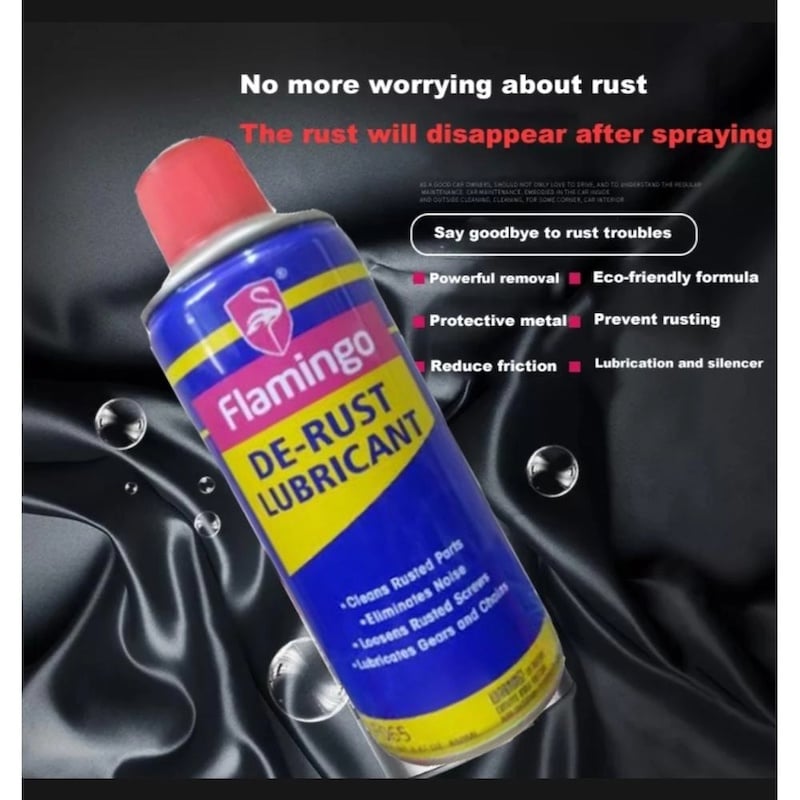 Picture of Flamingo De-Rust Lubricant 450ml, anti rust proof lubricant, Rust Cleaner Remover and Protector Liquid Spray - Multicolor