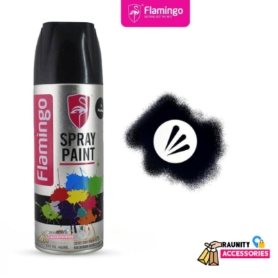 Picture of Flamingo Spray Paint Heat Resistant ( Black) Automatic Hand Spray Paint Metal Anti-Rust Furniture Wood Paint Car Graffiti Wall - Black