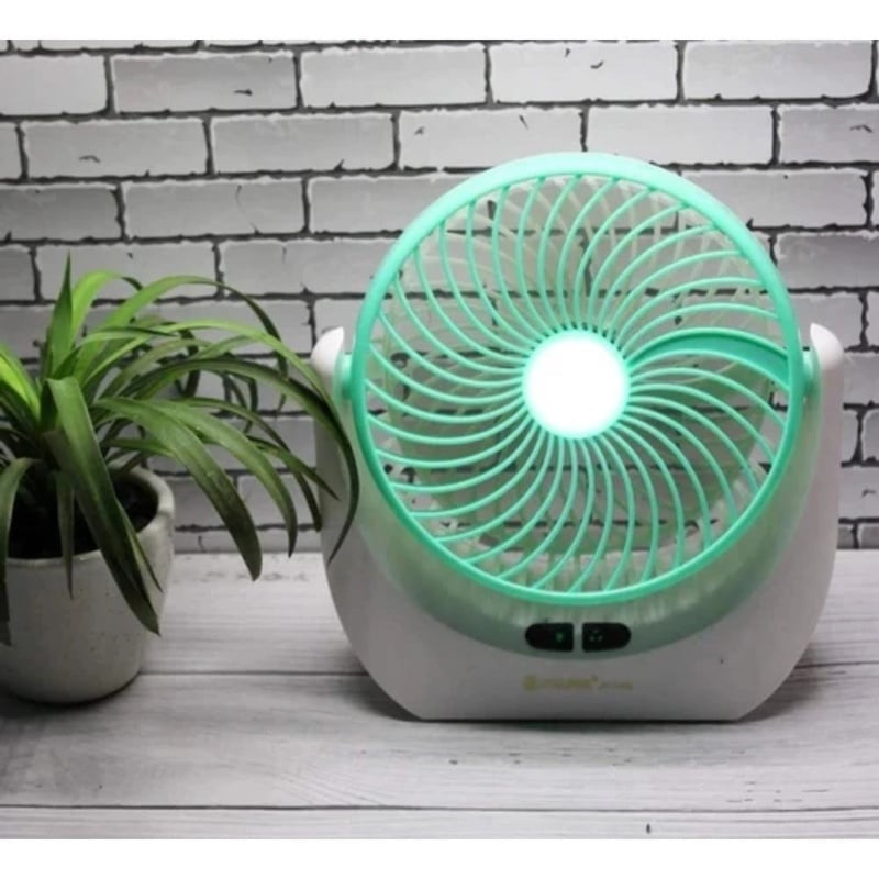 Picture of Lithium Rechargeable Mini Table Fan with LED Light USB Charging Protection And Strong wind - Multicolor