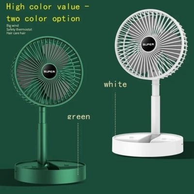 Picture of Portable Fan USB Rechargeable Foldable Table Desk Fan Telescopic Floor 3 Speeds - Multicolor