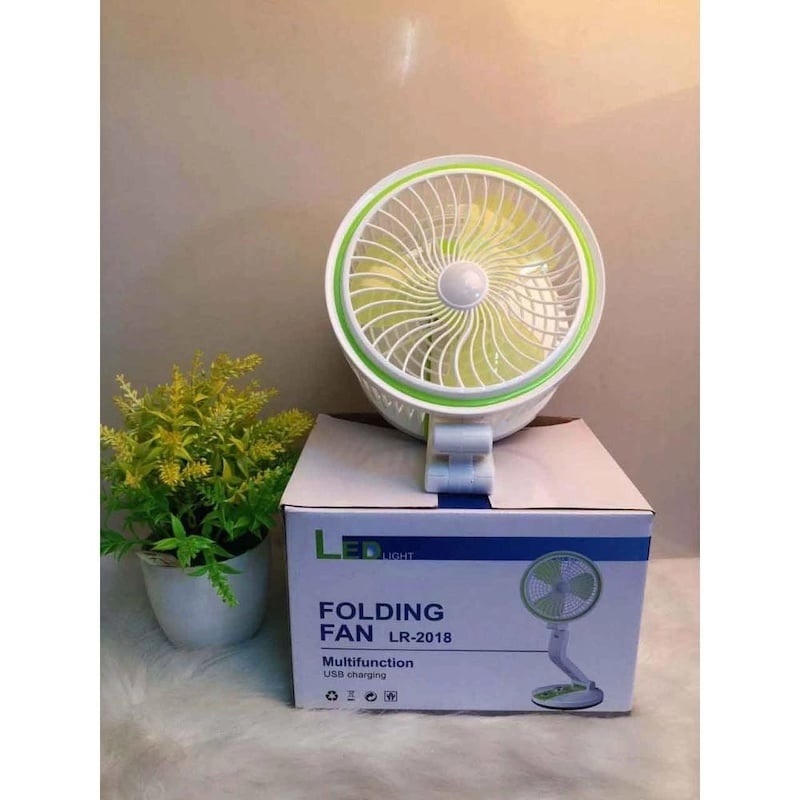 Picture of Folding Multi-function USB Charging Fan with builtin LED Light - Multicolor