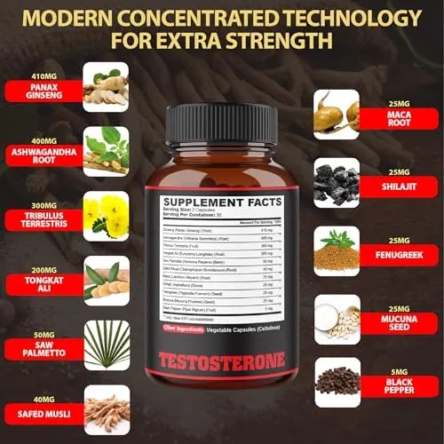 Picture of Agobi Testosterone Supplement for Men (60 Capsules)