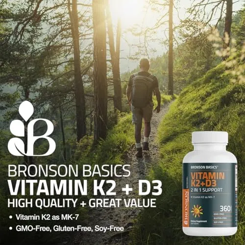 Picture of Bronson Basics Vitamin K2 + D3 (360 Tablets)