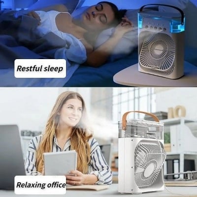 Picture of Rechargeable Air Cooler with Soft LED Night Light | Bazar Offer - Black