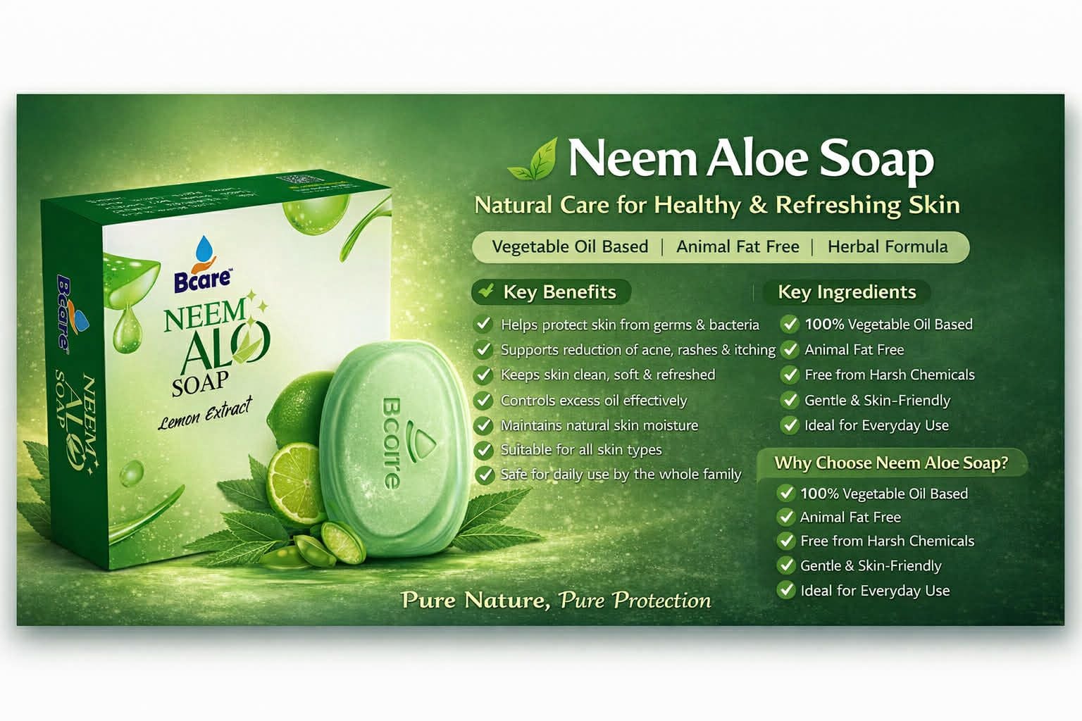 Picture of Bcare Neem Aloe Soap, Neem Soap 100gm