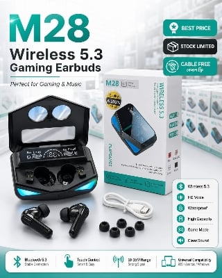Picture of M28 TWS Bluetooth Earphones Wireless Touch Headphones Stereo Music Gaming Headsets Sports Waterproof Earbuds