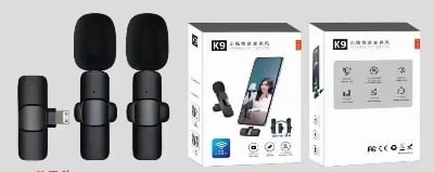 Picture of K9 Wireless Lavalier Microphone Upgraded Plug-Play Auto-Syncs Mic For Vlogs Interview Youtubers (NO APP or Bluetooth Needed)