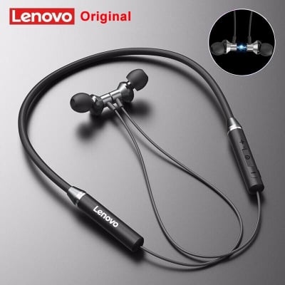 Picture of Lenovo Wireless Headsets HE05X Sport Earphone Magnetic Hanging Bluetooth 5.0 Call noise reduction 8 Hours Music Control - Headphone - Headphone - Ear Phone - Earphone