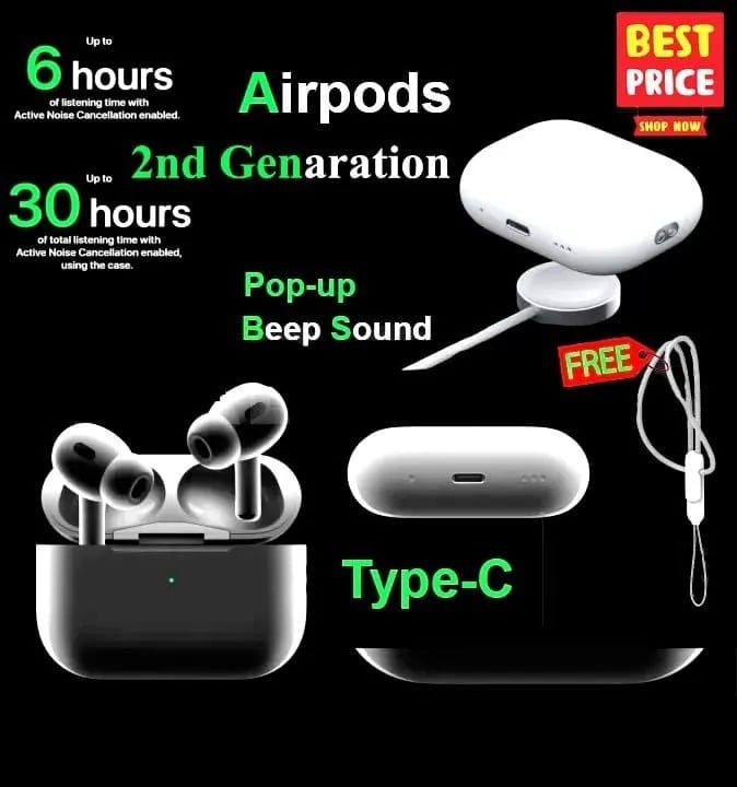 Picture of AirPods Pro 2nd gen Made in Dubai premium  Black Edition Dubai  wireless Earbuds