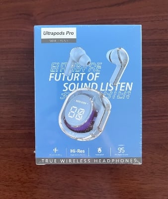 Picture of Ultrapods Pro True Wireless Earbuds with Display Transparent Design, Bluetooth 5.3 Water Proof