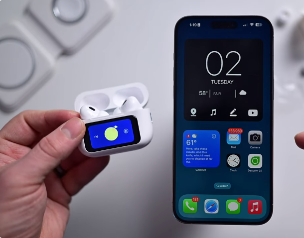 Picture of Airpods Pro 2  With Screen Display ANC / ENC Dobble Dark Touch Control Noise Reduction Long Battery  Bluetooth Headphone
