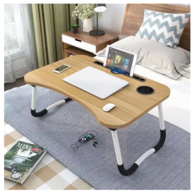 Picture of Foldable Home Laptop/Notebook Stand Desk/Table for Study- Wood Color