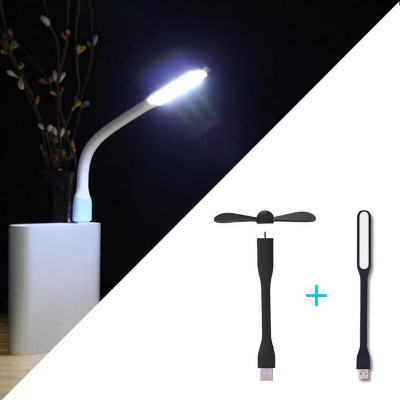 Picture of 2 in 1 USB Fan-LED Light Flexible Portable Mini Fan USB LED Light Lamp For Power Bank ,Laptop